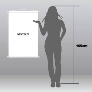 Banner 60x90cm Lona Vinílica 440gr. 60x90cm Colorido - Impressão Digital  Solda, Bastão com Ponteiras e Cordão 