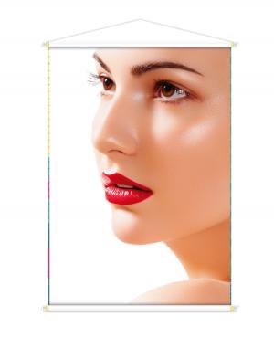 Banner Tamanho Personalizado Lona Vinílica 440gr.  Colorido - Impressão Digital  Solda, Bastão com Ponteiras e Cordão 