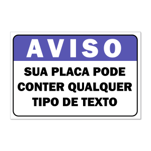 Placa 30x20cm Personalizável PS Branco 2mm 30x20cm Colorido - Impressão Digital UV  Corte Reto 