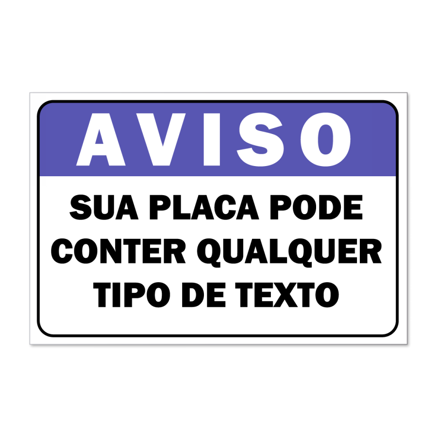 Placa 30x20cm Personalizável